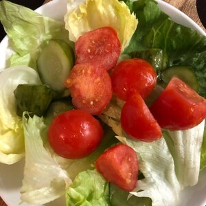 トマトのマリネと野菜のサラダ